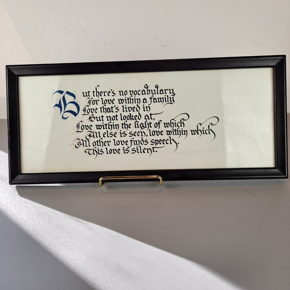 "Love Within Family" Calligraphy Framed Vintage